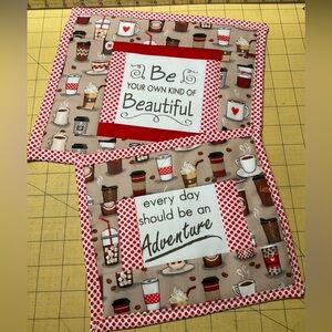 2 Mug / Snack Mats… make mornings great!Handmade.